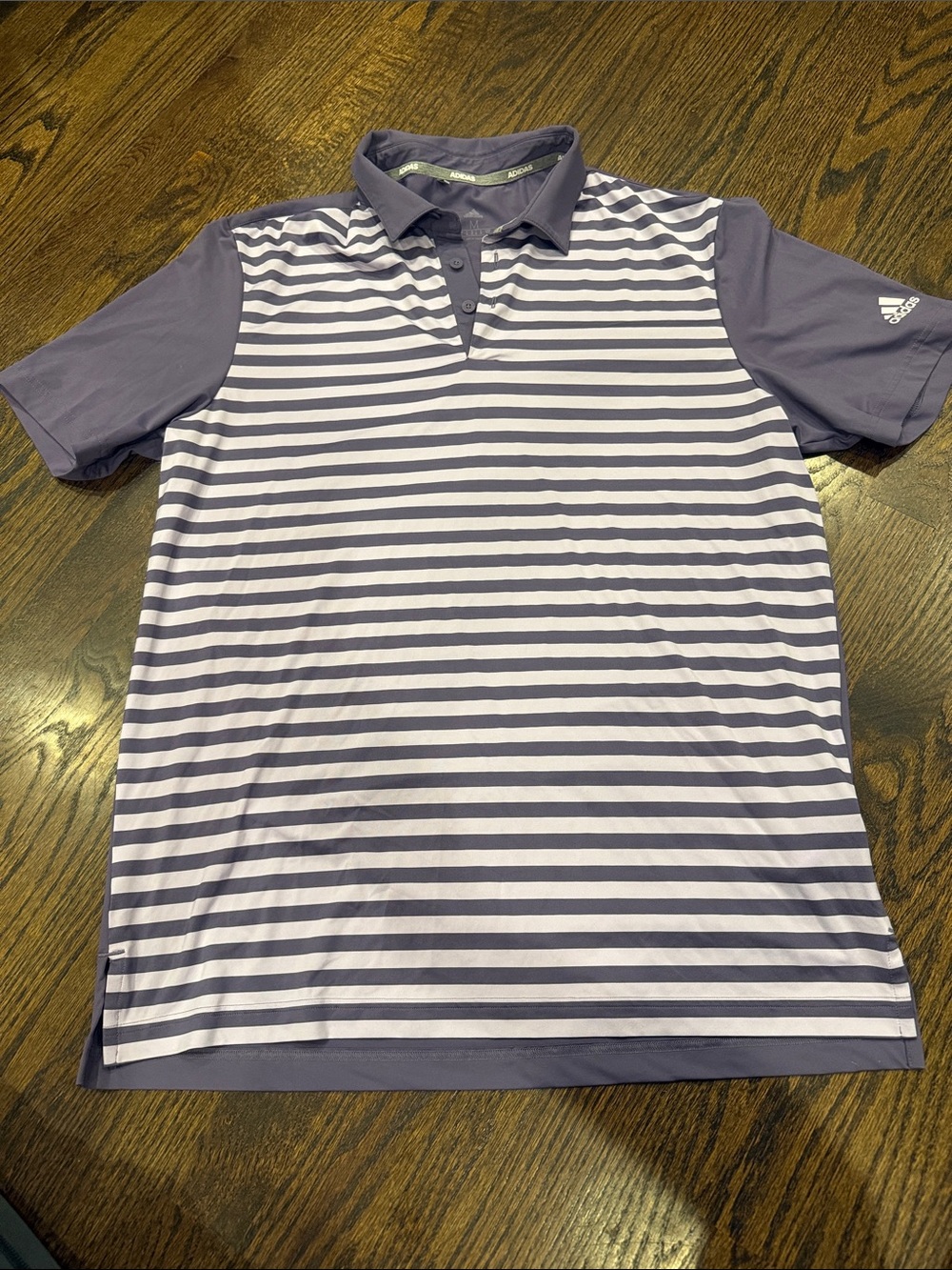 adidas Men’s Lavender & White Striped Polo Shirt